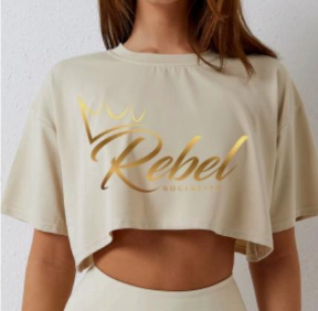 Rebel Socialite Cropped Embroidered Tee