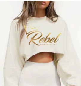 Rebel Socialite Cropped Luxe Sweatshirt